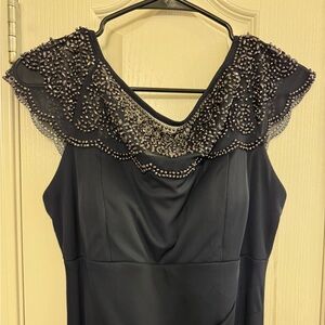 Formal blue dress  - beaded